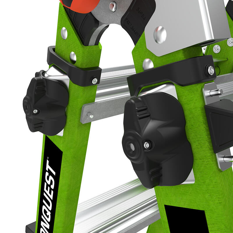 LITTLE GIANT LADDER | Conquest All-Terrain Fiberglass  Articulated Extendable Ladder, Type IA, 300lb Load Capacity, Model 22 | #17102-001