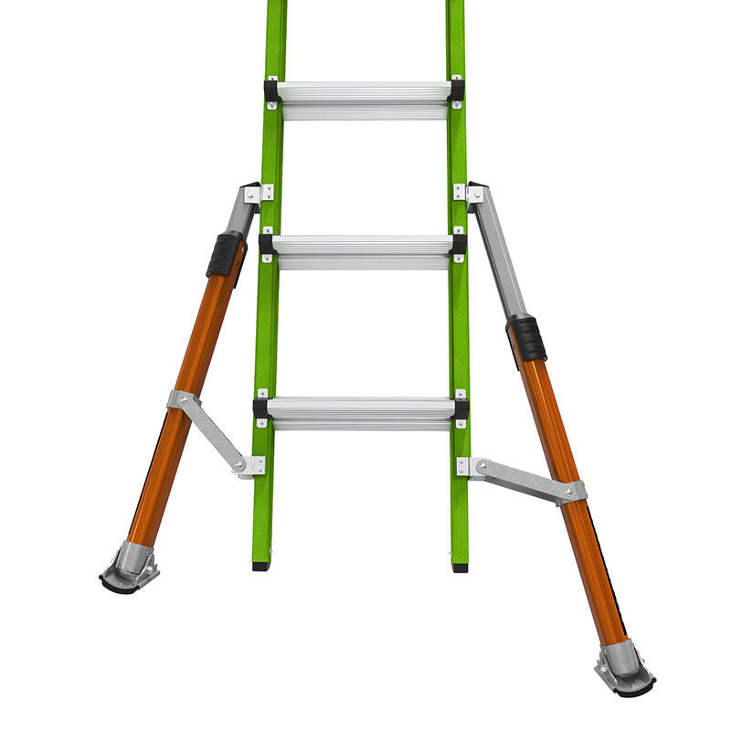 LITTLE GIANT LADDER | Conquest All-Terrain Fiberglass  Articulated Extendable Ladder, Type IA, 300lb Load Capacity, Model 17 | #17107-001