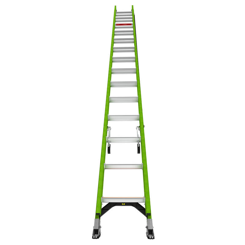 LITTLE GIANT LADDER | HyperLite 28' Fiberglass Extension Ladder w/Cable Hooks & V-Rung, Type IAA, 375lb Load Capacity | #17928-089