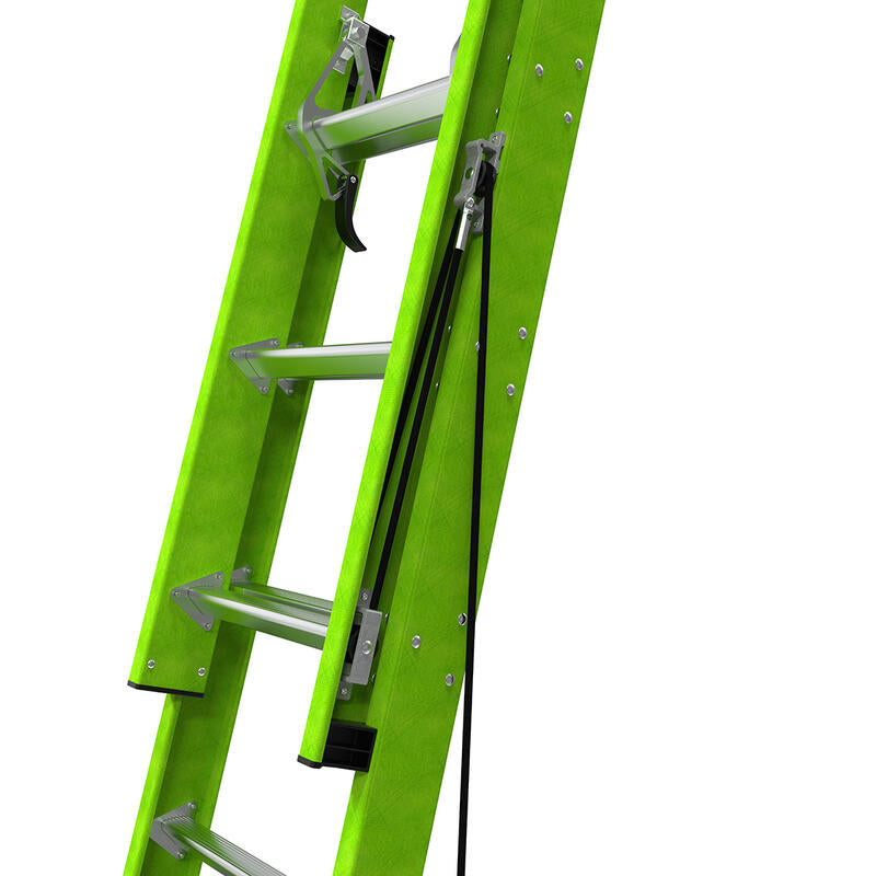 LITTLE GIANT LADDER | HyperLite 28' Fiberglass Extension Ladder w/Cable Hooks & V-Rung, Type IAA, 375lb Load Capacity | #17928-089