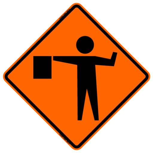 48x48 Reflective Flagger Symbol Sign (RUS) | #RE4848FSOC