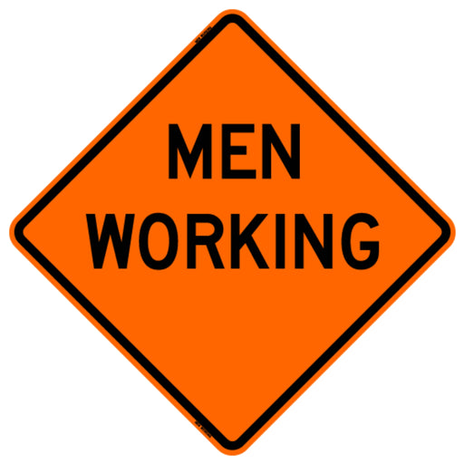 48x48 Reflective Men Working Roll-up Sign (RUS) | #RE4848MWOC