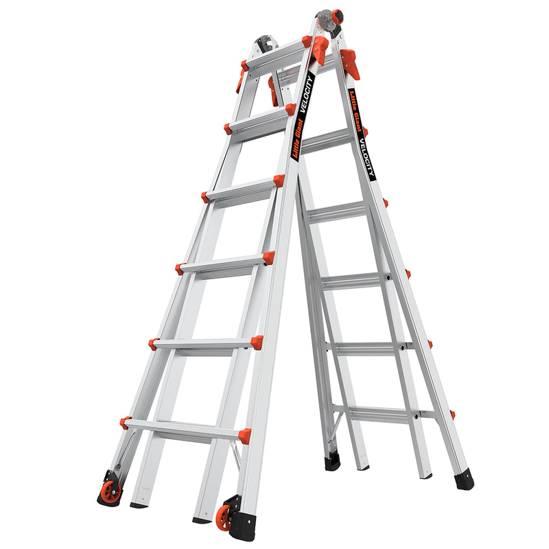 LITTLE GIANT LADDER | Aluminum Velocity Articulating Ladder with Leg Levelers, Type IA, 300lb Load Capacity, Model 26 | #15426-001