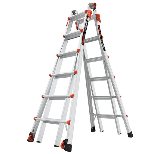 LITTLE GIANT LADDER | Aluminum Velocity Articulating Ladder with Leg Levelers, Type IA, 300lb Load Capacity, Model 26 | #15426-001