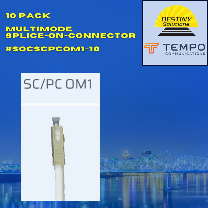 TEMPO | SC/PC OM1 62.5-micron Multimode Splice on Connector (10 PK) | #SOCSCPCOM1-10