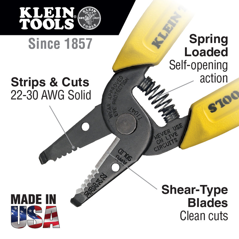 KLEIN TOOLS | Wire Stripper/Cutter, 22-30 AWG Solid Wire | #11047