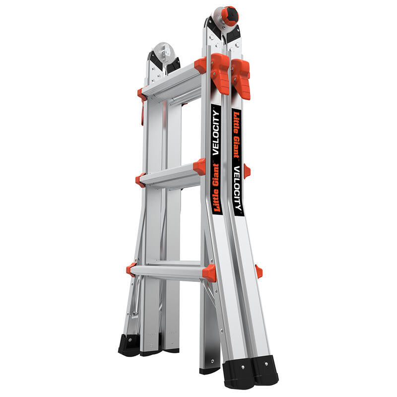 LITTLE GIANT LADDER | Aluminum Velocity Articulating Ladder with Leg Levelers, Type IA, 300lb Load Capacity, Model 13 | #15413-001