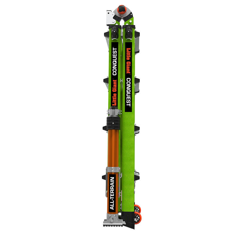 LITTLE GIANT LADDER | Conquest All-Terrain Fiberglass  Articulated Extendable Ladder, Type IA, 300lb Load Capacity, Model 17 | #17107-001