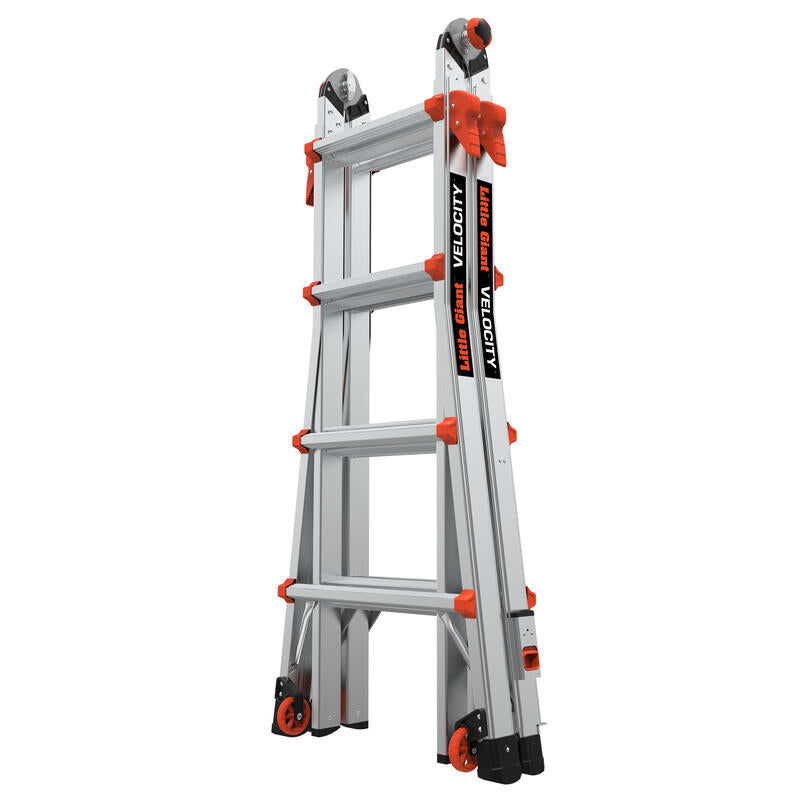 LITTLE GIANT LADDER | Aluminum Velocity Articulating Ladder with Leg Levelers, Type IA, 300lb Load Capacity, Model 17 | #15417-801