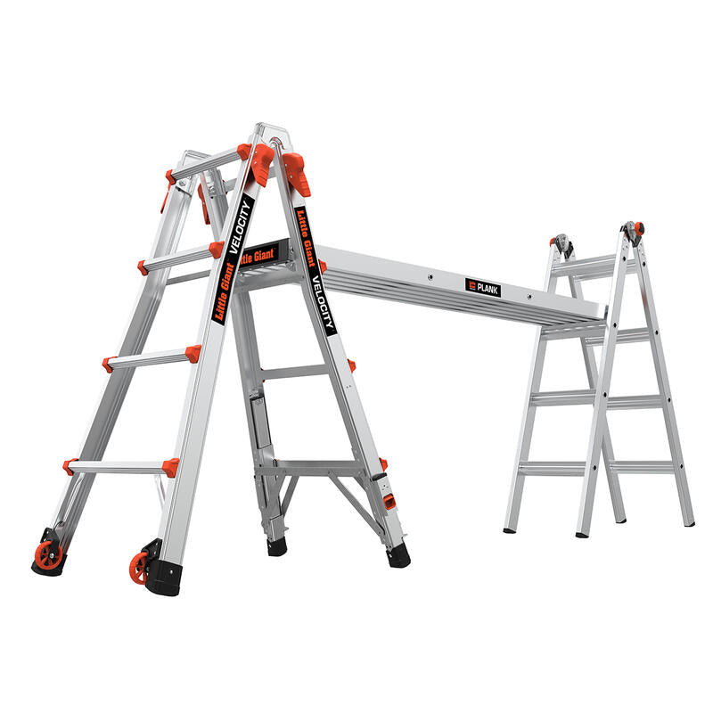 LITTLE GIANT LADDER | Aluminum Velocity Articulating Ladder with Leg Levelers, Type IA, 300lb Load Capacity, Model 17 | #15417-801