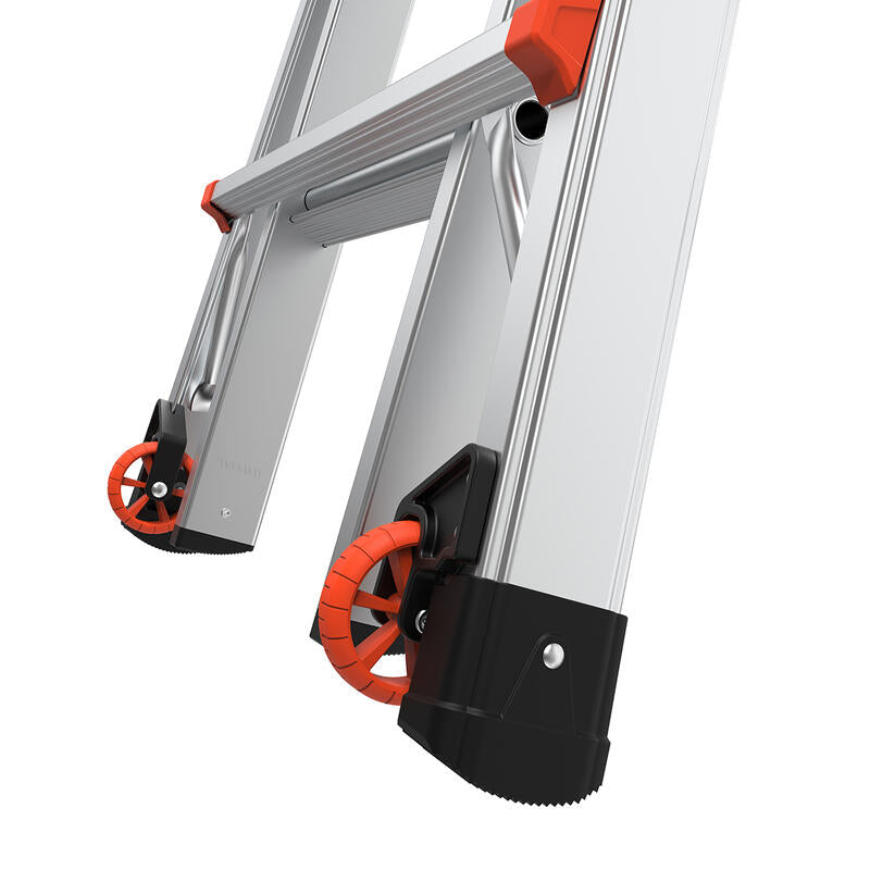LITTLE GIANT LADDER | Aluminum Velocity Articulating Ladder with Leg Levelers, Type IA, 300lb Load Capacity, Model 17 | #15417-801