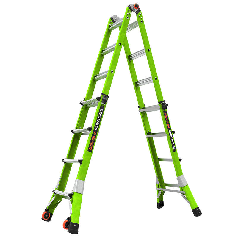 LITTLE GIANT LADDER | Dark Horse 2.0 Fiberglass Articulated Ladder, Type IA, 300lb Load Capacity, Model 17 | #16117-001