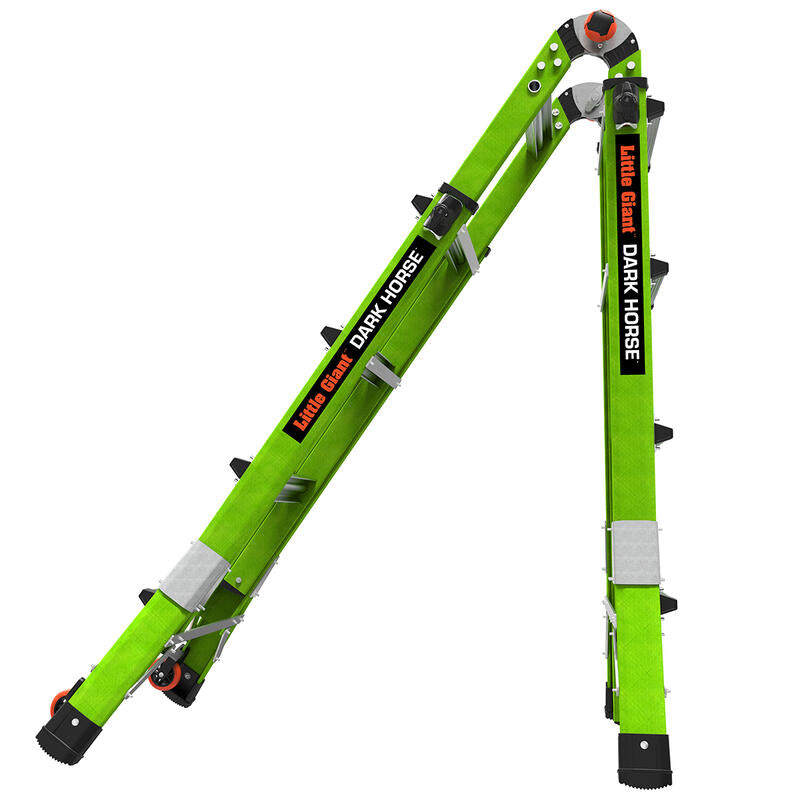 LITTLE GIANT LADDER | Dark Horse 2.0 Fiberglass Articulated Ladder, Type IA, 300lb Load Capacity, Model 17 | #16117-001