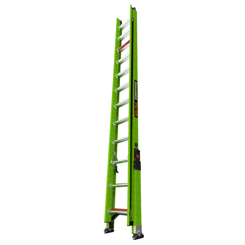 LITTLE GIANT LADDER | Sumostance w/Hyperlite Technology 24' - ANSI Type IAA - 375 lb Rated, Fiberglass Extension Ladder with GROUND CUE and SURE-SET Feet | #17224