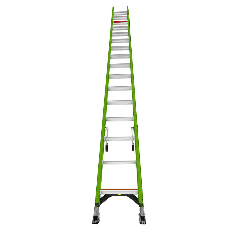 LITTLE GIANT LADDER | HyperLite 32' Fiberglass Extension Ladder w/Cable Hooks & V-Rung, Type IAA, 375lb Load Capacity | #17932-089