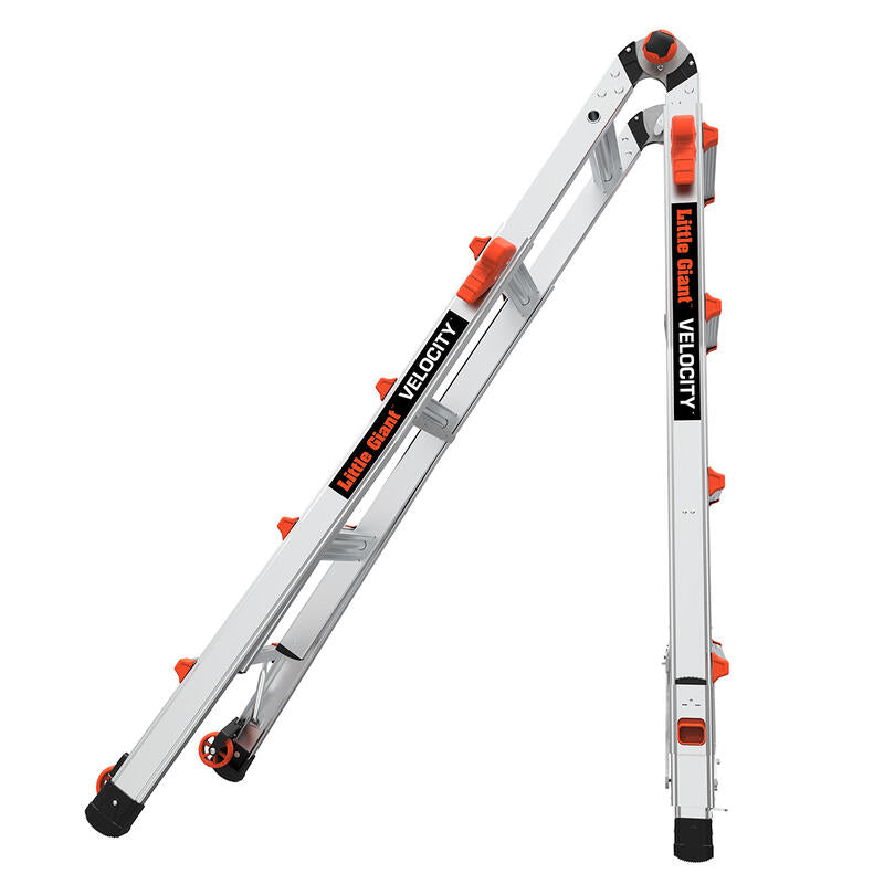 LITTLE GIANT LADDER | Aluminum Velocity Articulating Ladder with Leg Levelers, Type IA, 300lb Load Capacity, Model 17 | #15417-801