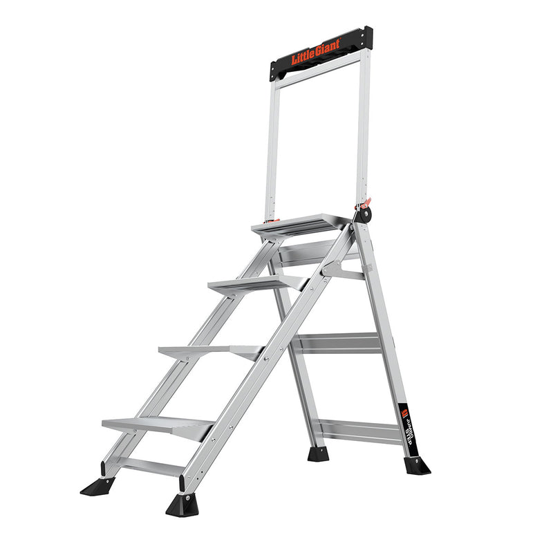 LITTLE GIANT LADDER | Aluminum Jumbo 4 Step Ladder, Type IAA, 375lb Load Capacity | #11904