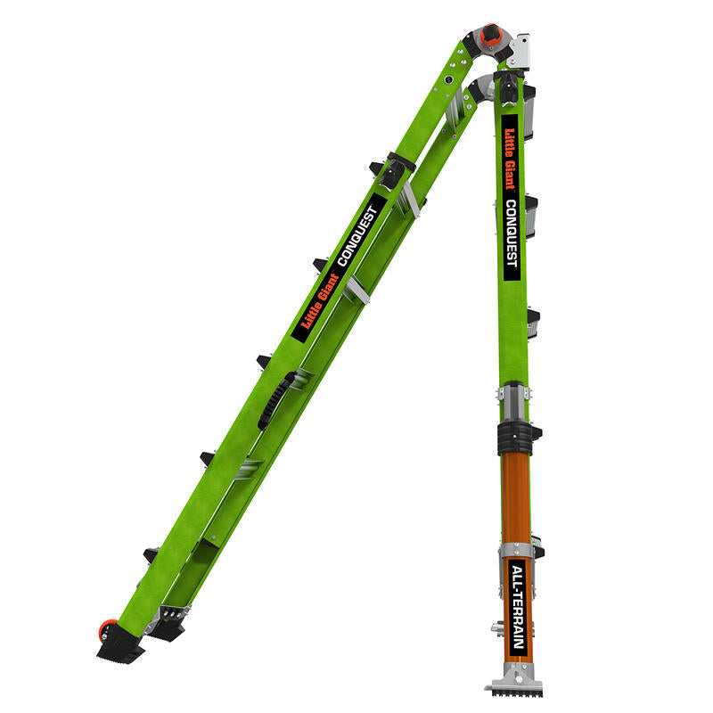LITTLE GIANT LADDER | Conquest All-Terrain Fiberglass  Articulated Extendable Ladder, Type IA, 300lb Load Capacity, Model 22 | #17102-001