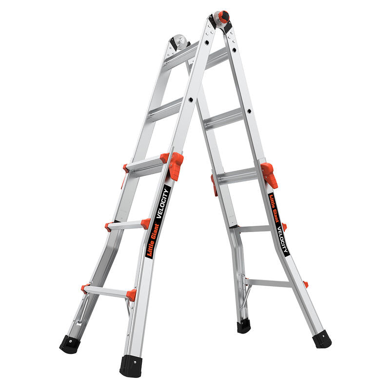 LITTLE GIANT LADDER | Aluminum Velocity Articulating Ladder with Leg Levelers, Type IA, 300lb Load Capacity, Model 13 | #15413-001