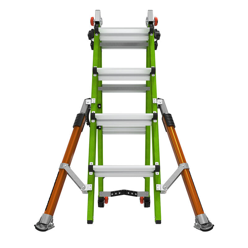 LITTLE GIANT LADDER | Conquest All-Terrain Fiberglass  Articulated Extendable Ladder, Type IA, 300lb Load Capacity, Model 17 | #17107-001