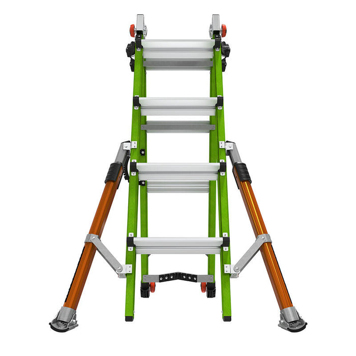 LITTLE GIANT LADDER | Conquest All-Terrain Fiberglass  Articulated Extendable Ladder, Type IA, 300lb Load Capacity, Model 17 | #17107-001
