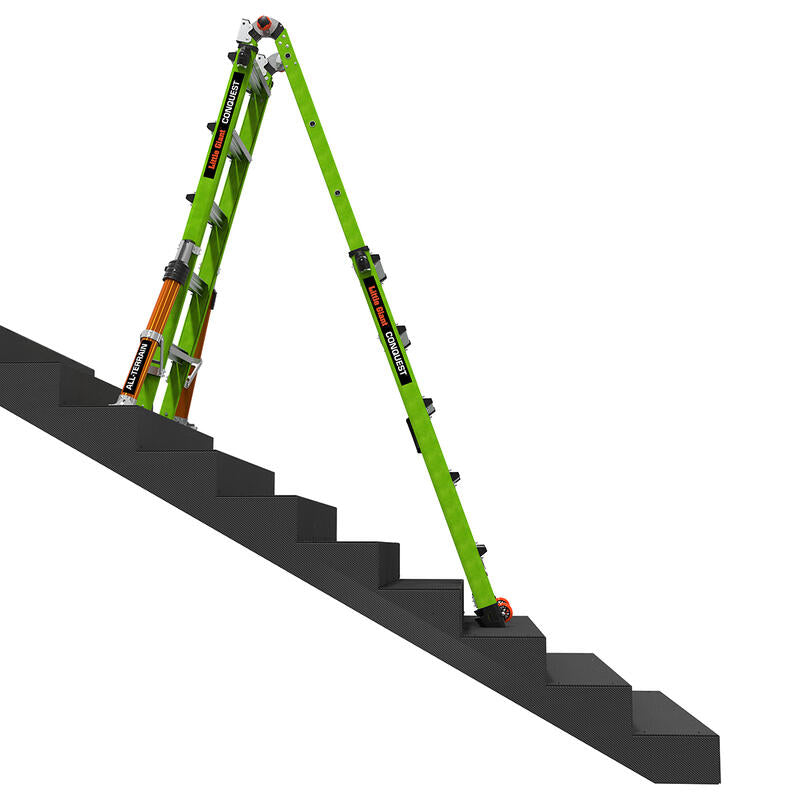 LITTLE GIANT LADDER | Conquest All-Terrain Fiberglass  Articulated Extendable Ladder, Type IA, 300lb Load Capacity, Model 22 | #17102-001