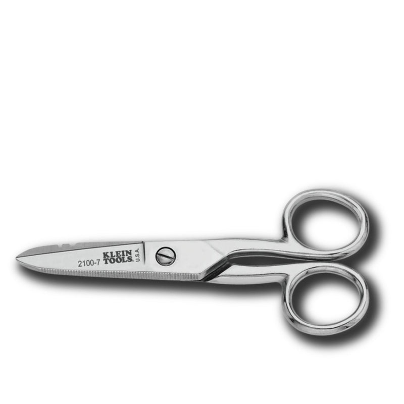 Klein Tools |  Electrician's Scissors, Nickel Plated | #2100-7