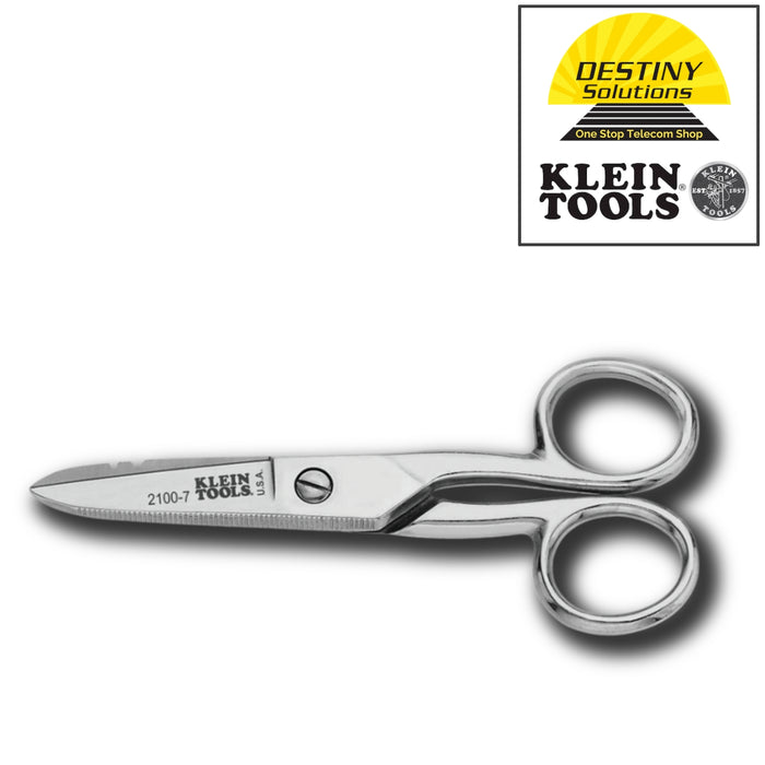 Klein Tools |  Electrician's Scissors, Nickel Plated | #2100-7