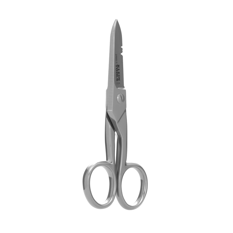KLEIN TOOLS | Electrician's Scissors, Nickel Plated | #2100-7