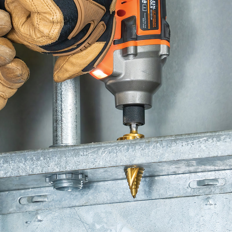 KLEIN TOOLS | Step Bit Kit, Spiral Double-Fluted, VACO, 3-Piece | #25951