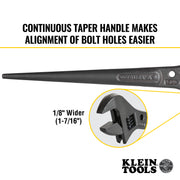 Klein Tools | Adjustable Spud Wrench, 10-Inch, 1-7/16-Inch, Tether Hole | #3227