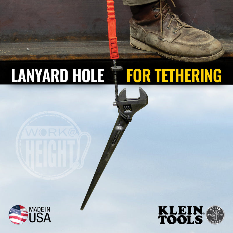 KLEIN TOOLS | Adjustable Spud Wrench, 10-Inch, 1-7/16-Inch, Tether Hole | #3227