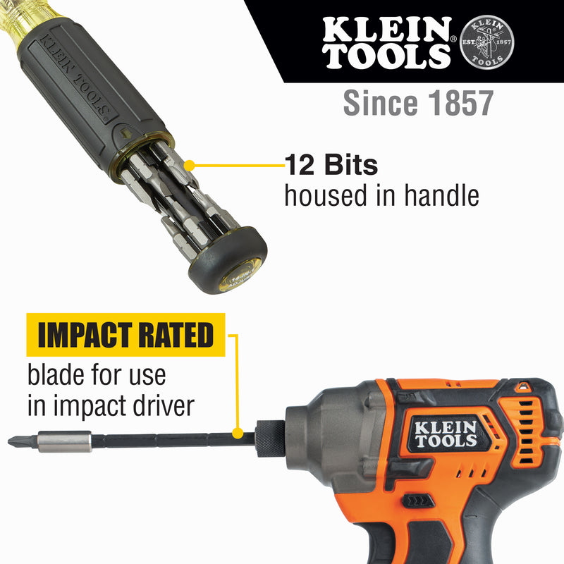 Klein Tools | 14-in-1 Multi-Bit Adjustable Length Screwdriver | #32303