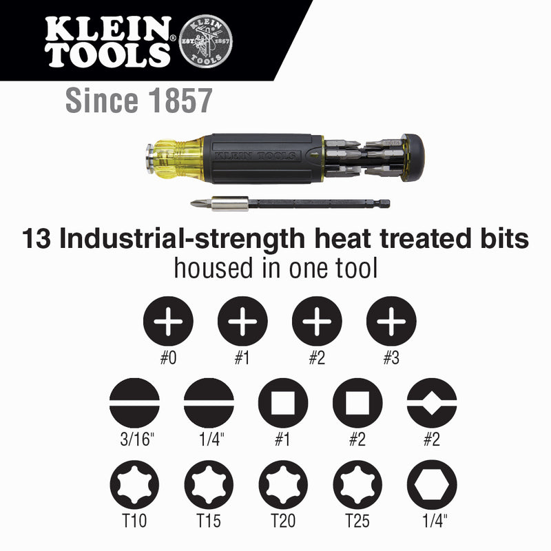 Klein Tools | 14-in-1 Multi-Bit Adjustable Length Screwdriver | #32303
