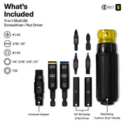 Klein Tools | KNECT™ 11-in-1 Ratcheting Impact Rated Screwdriver / Nut Driver | #32500HDRT