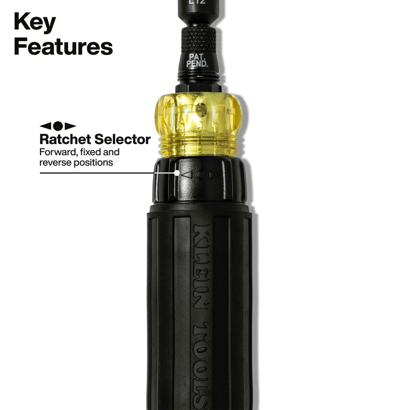 Klein Tools | KNECT™ 11-in-1 Ratcheting Impact Rated Screwdriver / Nut Driver | #32500HDRT