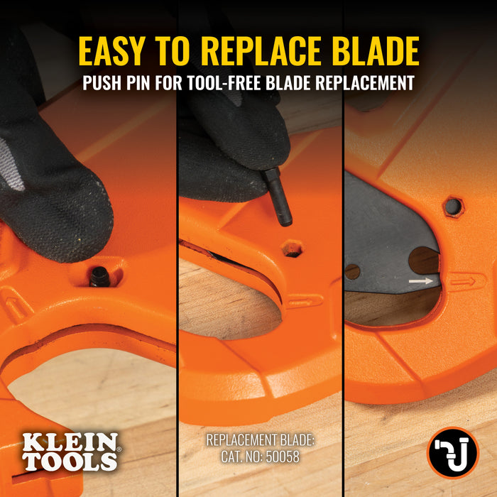 KLEIN TOOLS | 1-1/4-Inch Precision Ratcheting PVC Pipe Cutter | #50044