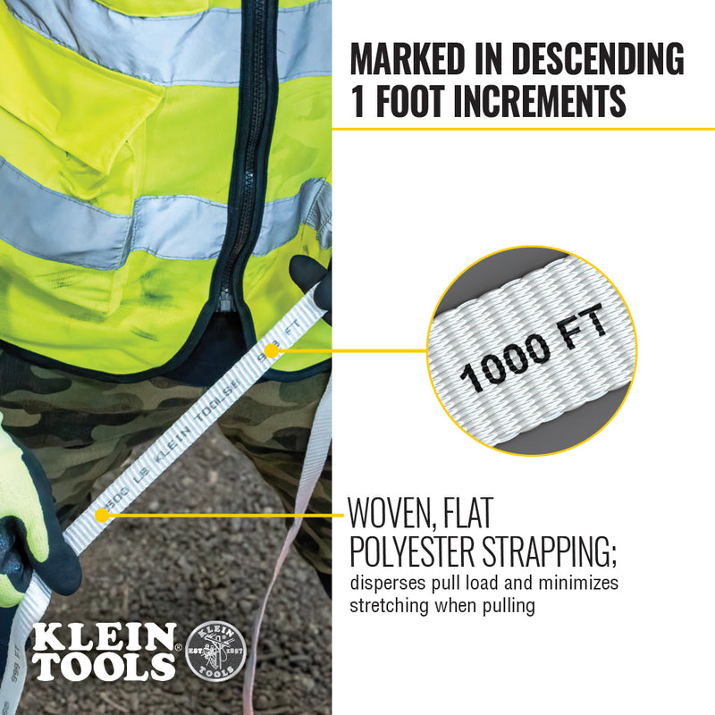 KLEIN TOOLS | Conduit Measuring Pull Tape, 2500-Pound x 3000-Foot | #50142