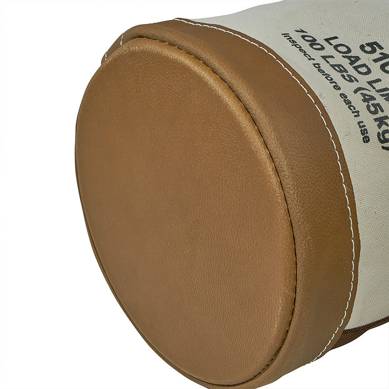 KLEIN TOOLS | Canvas Bucket, Leather Bottom, Swivel Snap, 12-Inch | #5104S