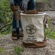 KLEIN TOOLS | Canvas Bucket, Leather Bottom, Swivel Snap, 12-Inch | #5104S
