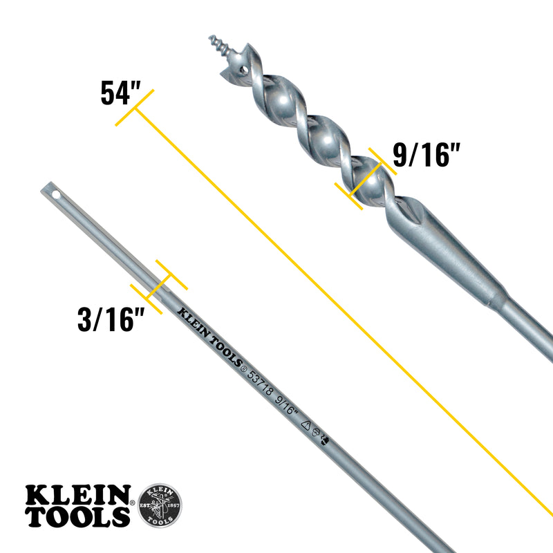 KLEIN TOOLS | 9/16" x 54" Flex Bit Auger with Case | #53718
