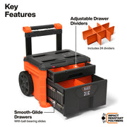 KLEIN TOOLS | MODbox™ Two Drawer Rolling Tool Box | #54801MB