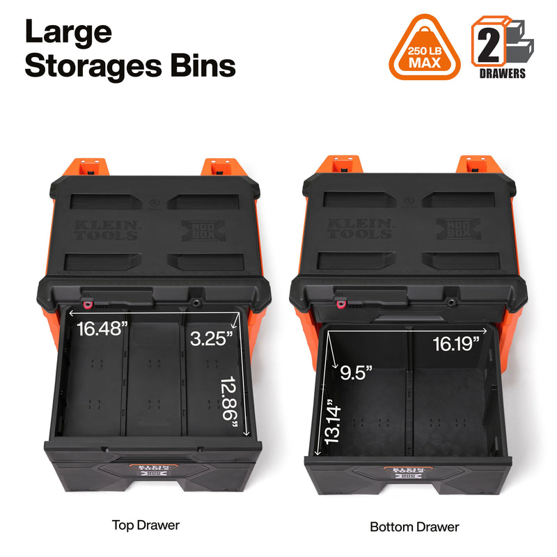 KLEIN TOOLS | MODbox™ Two Drawer Rolling Tool Box | #54801MB