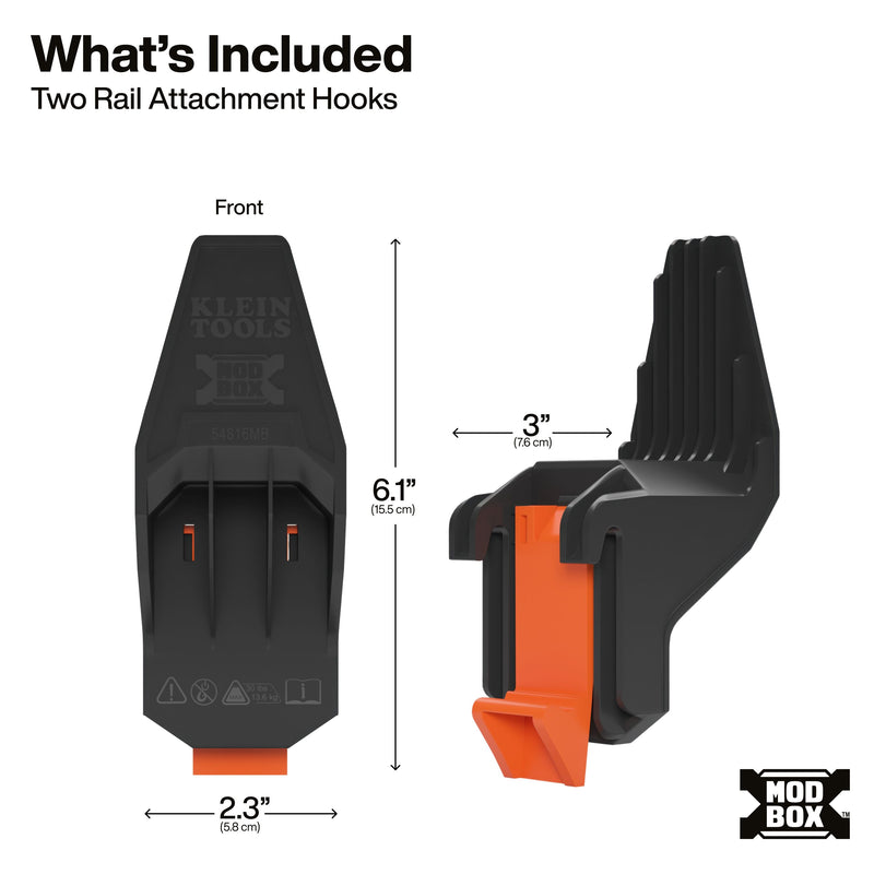 KLEIN TOOLS | MODbox™ Multi-Hook Rail Attachment, 2-Pack | #54816MB