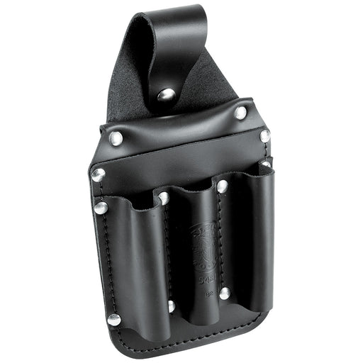 KLEIN TOOLS | Tool Pouch, Leather Pocket Tool Organizer, 6-Pockets, 5.75x2.5x10-Inch | #5481