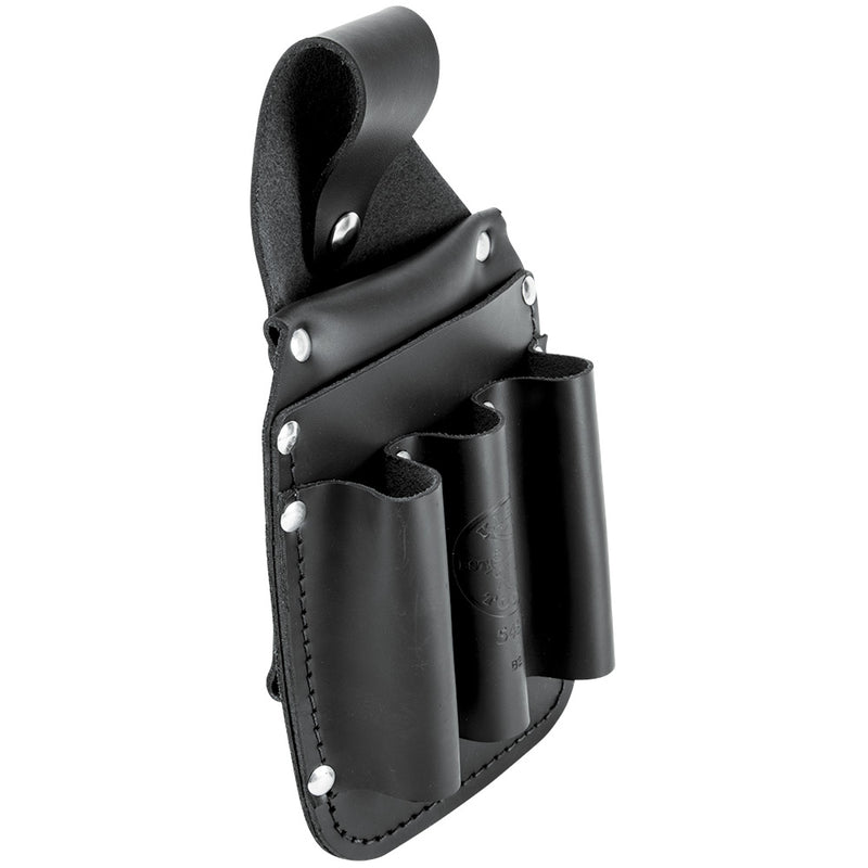 KLEIN TOOLS | Tool Pouch, Leather Pocket Tool Organizer, 6-Pockets, 5.75x2.5x10-Inch | #5481