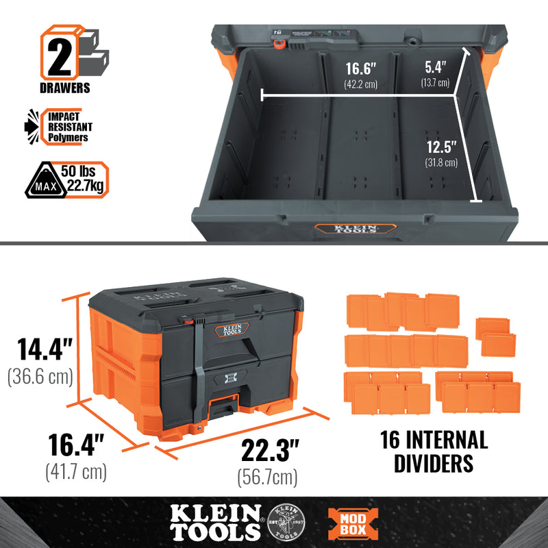 KLEIN TOOLS | MODbox™ Two Drawer Toolbox | #54822MB