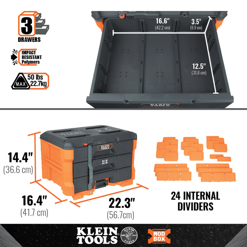 KLEIN TOOLS | MODbox™ Three Drawer Toolbox | #54823MB