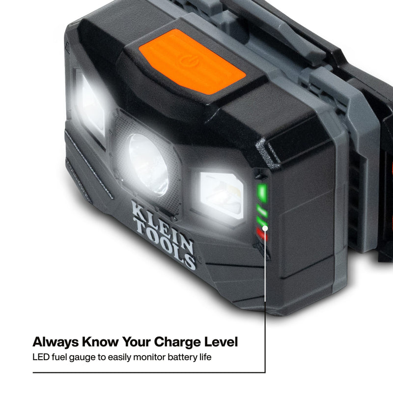 KLEIN TOOLS | Rechargeable Headlamp with Fabric Strap, 400 Lumens, All-Day Runtime | #56048