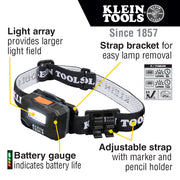 Klein Tools | Rechargeable Light Array LED Headlamp with Adjustable Strap | #56049